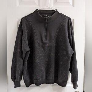Vintage Alison Craig Pull Over Sweatshirt‎ Size Large Black Floral Print EUC